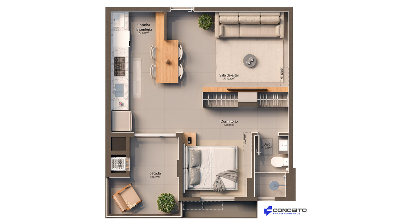 Planta-humanizada-apartamento-studio_com-informações